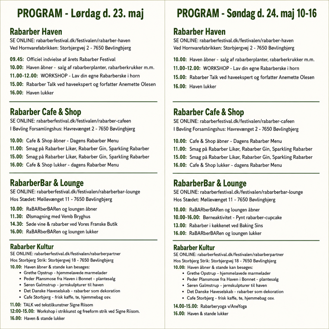 PROGRAM Samlet Rabarber Festival 2026 Kvadratisk Neutral